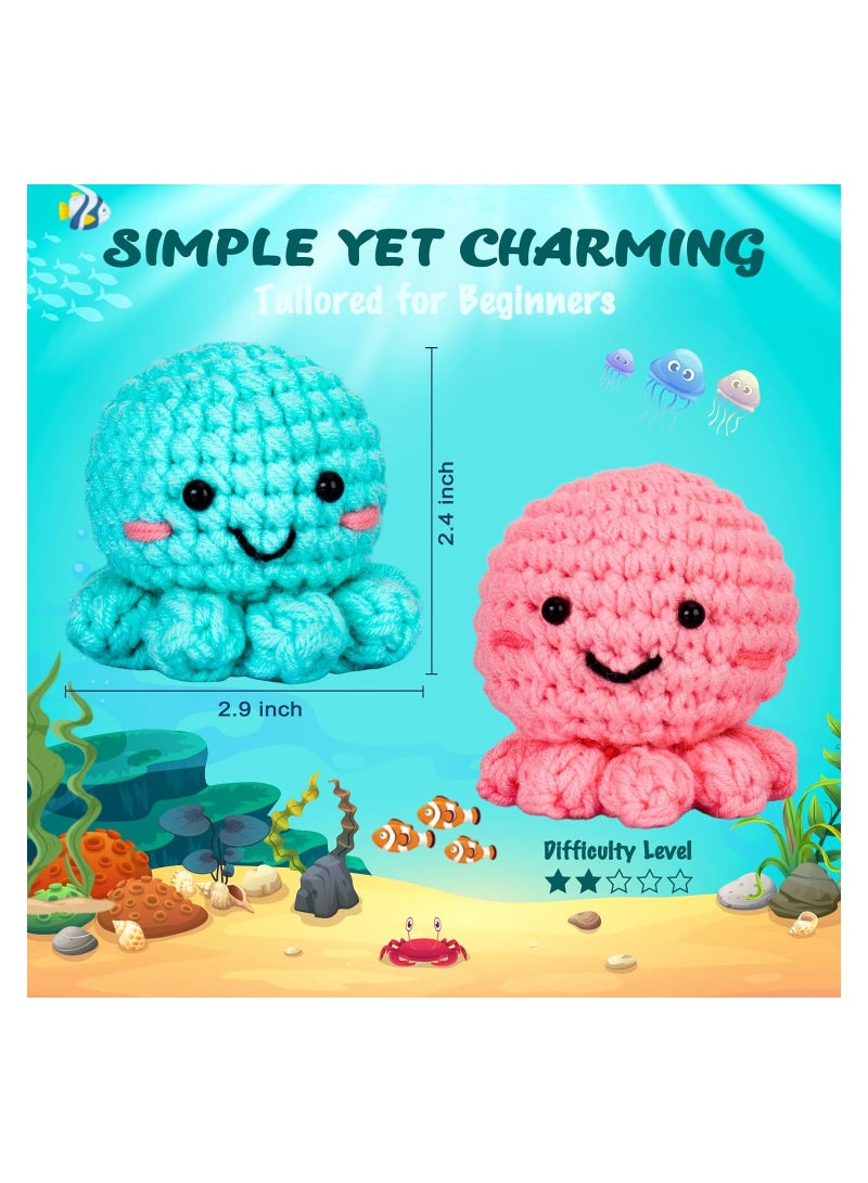 Zikra Beginner's Crochet Kit, Animal Crochet Kits Step-by-Step Crocheting Video Tutorials Crochet Starter Pack Knitting Starter Pack Beginner Knitting Kit with Crochet Tools  for Adults and Kids - Image 5