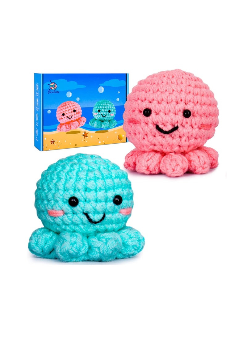 Zikra Beginner's Crochet Kit, Animal Crochet Kits Step-by-Step Crocheting Video Tutorials Crochet Starter Pack Knitting Starter Pack Beginner Knitting Kit with Crochet Tools  for Adults and Kids - Image 1