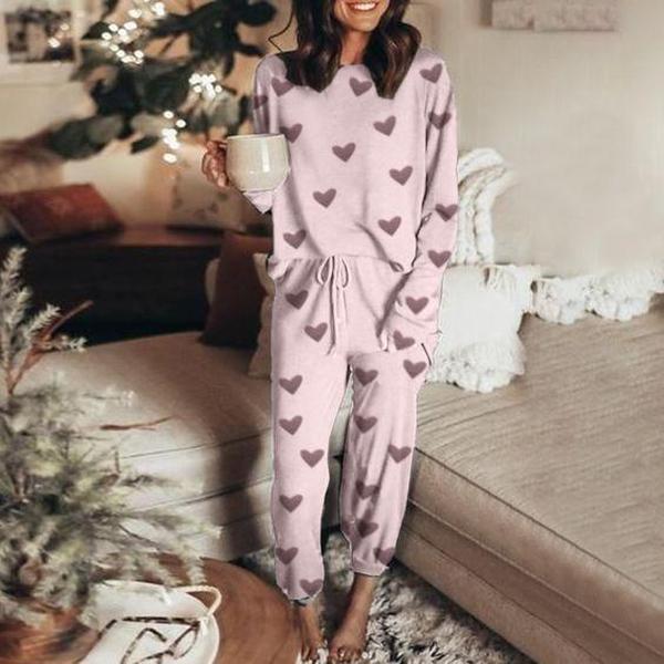 2020 Spring Summer New Womens Home Clothes Casual 2-piece Set Long Sleeve Trousers Amazon Style Fashionable Home Suit Gray  - Image 2