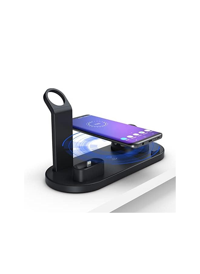 wireless charging station 4 in 1 - for multiple devices - Wireless charger Compatible for All Smart Watches, AirPods, earbuds, iPhone and all android Phones.