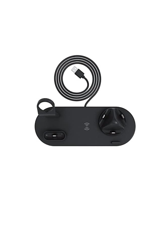 wireless charging station 4 in 1 - for multiple devices - Wireless charger Compatible for All Smart Watches, AirPods, earbuds, iPhone and all android Phones.