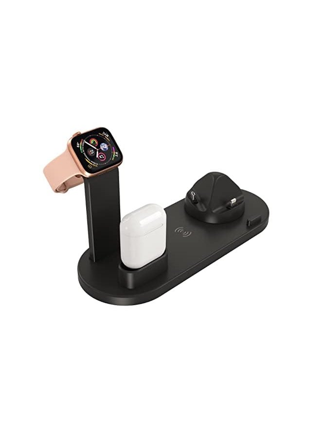 wireless charging station 4 in 1 - for multiple devices - Wireless charger Compatible for All Smart Watches, AirPods, earbuds, iPhone and all android Phones.