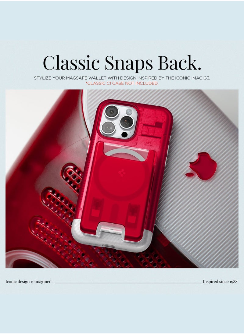 Spigen Ultra Hybrid (MagFit) Magnetic MagSafe Wallet Card Holder [3-4 Cards] for iPhone 16 Pro Max / 16 Pro / 16 Plus / 16 / iPhone 15/14/13/12 series - Classic C1 Ruby  - Image 2