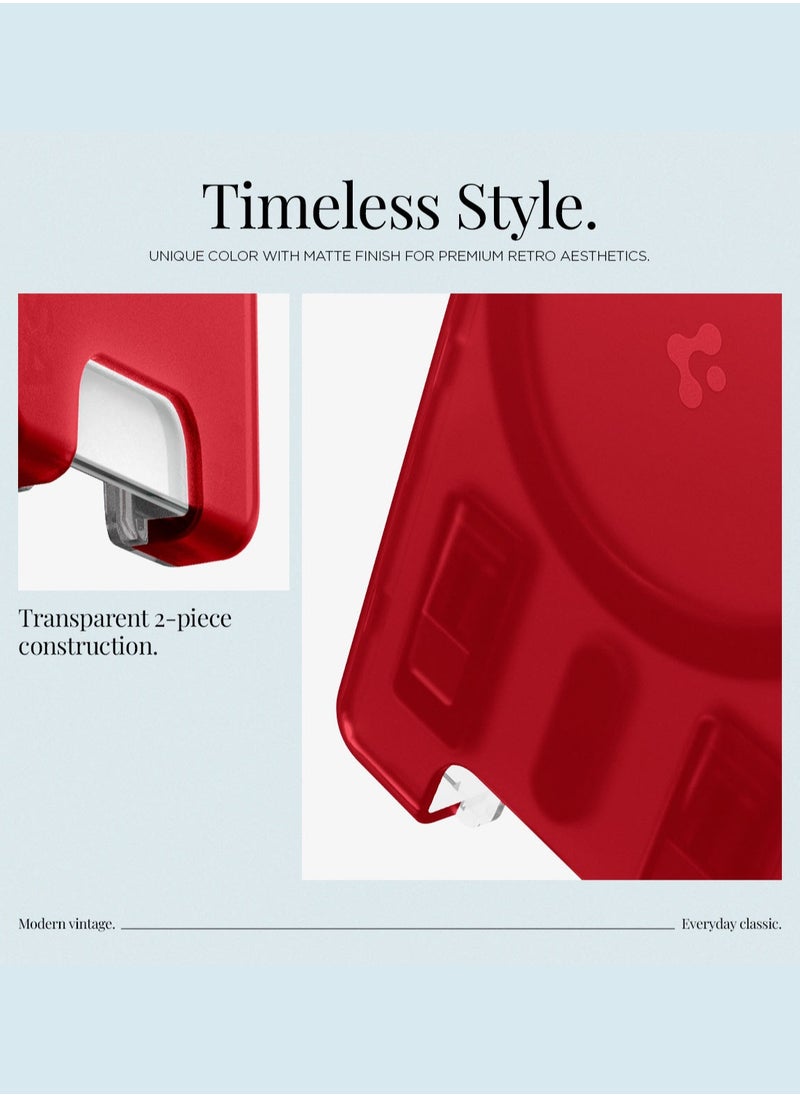 Spigen Ultra Hybrid (MagFit) Magnetic MagSafe Wallet Card Holder [3-4 Cards] for iPhone 16 Pro Max / 16 Pro / 16 Plus / 16 / iPhone 15/14/13/12 series - Classic C1 Ruby  - Image 3