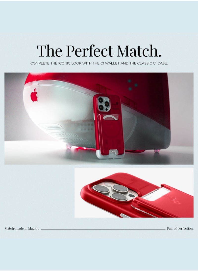 Spigen Ultra Hybrid (MagFit) Magnetic MagSafe Wallet Card Holder [3-4 Cards] for iPhone 16 Pro Max / 16 Pro / 16 Plus / 16 / iPhone 15/14/13/12 series - Classic C1 Ruby  - Image 4