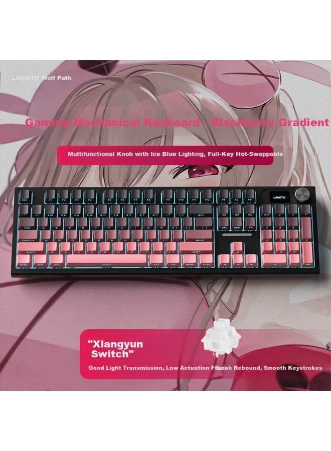 Langtu Lt104 Blackberry Side-engraved Mechanical Keyboard Gaming Office Wired Customizable Laptop Tablet Keyboard Xiangyun Switch - Image 1