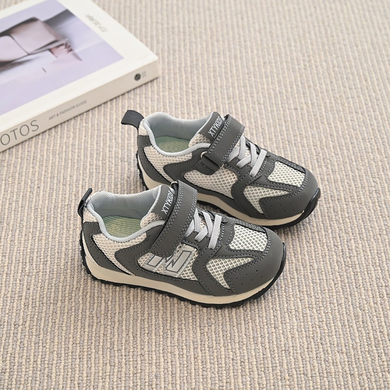 Children'S Mesh Sports Shoes 2025 Boys' Forrest Gump Shoes Girls' Breathable White Shoes Fashionable Baby Shoes - Image 1