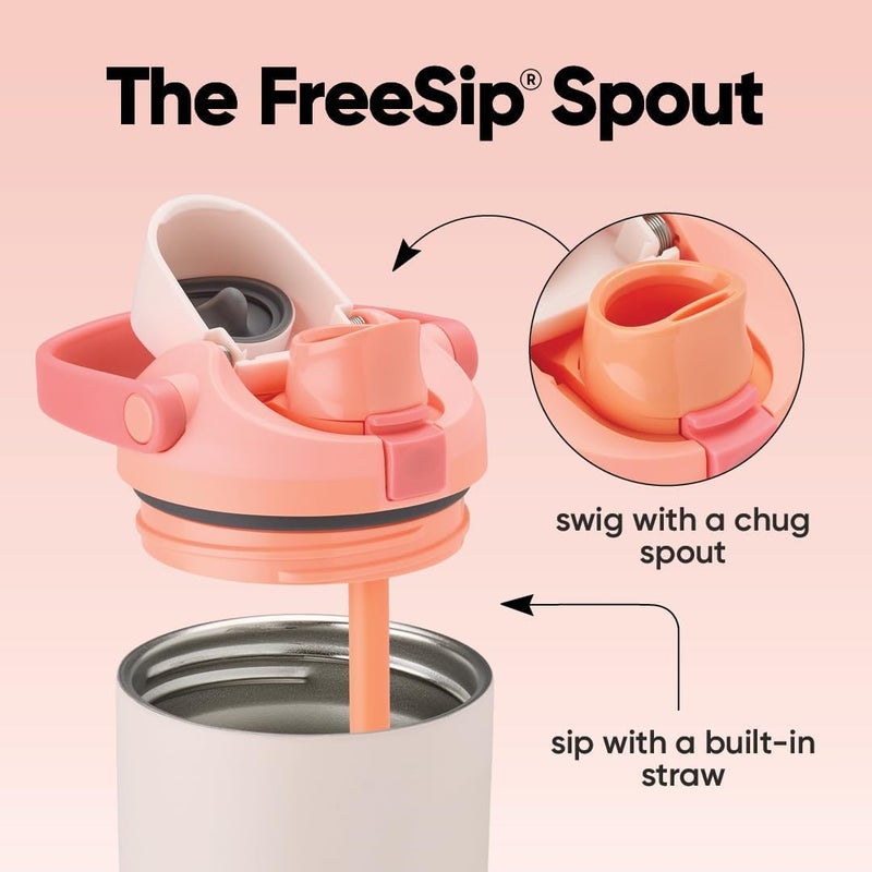 KELVEE FreeSip Sway 900ml Insulated Stainless Steel Water Bottle with Two-Way Spout & Straw, Bucket Handle, Leak-Proof BPA-Free Sports & Travel Bottle for School, Gym & Outdoor Use (Sparkling Sherbet) - Image 1