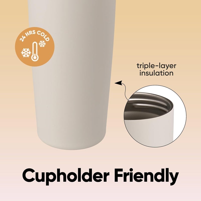 KELVEE FreeSip Sway 900ml Insulated Stainless Steel Water Bottle with Two-Way Spout & Straw, Bucket Handle, Leak-Proof BPA-Free Sports & Travel Bottle for School, Gym & Outdoor Use (Sparkling Sherbet) - Image 3