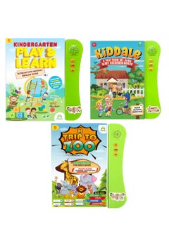 Kiddale Pack of 3 Musical Interactive Children Sound Books: ABC, Trip to Zoo & Home to Neighbourhood|Ideal Gift for Toddler|E Learning Book|Smart Intelligent Activity Books|Nursery Rhymes|Talking Book  - Image 2
