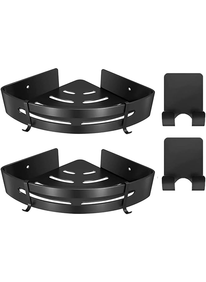 IAF Mart [Pack-4] Bathroom organizer & Razor Holder, No Drilling Corner Shower Caddy, Bathroom Accessories, Rust Free Bathroom Storage Basket with Hooks - Image 1