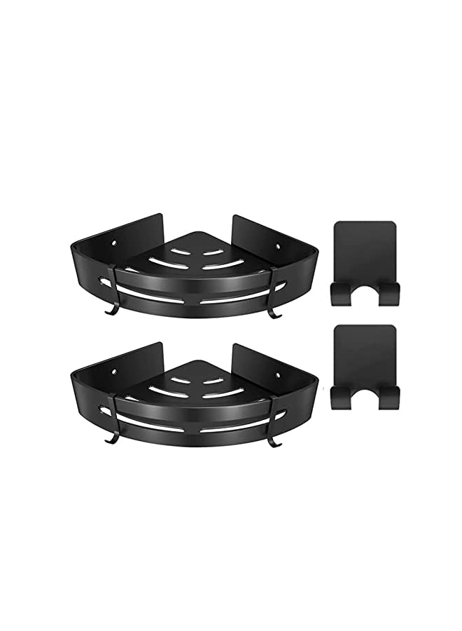 IAF Mart [Pack-4] Bathroom organizer & Razor Holder, No Drilling Corner Shower Caddy, Bathroom Accessories, Rust Free Bathroom Storage Basket with Hooks - Image 2
