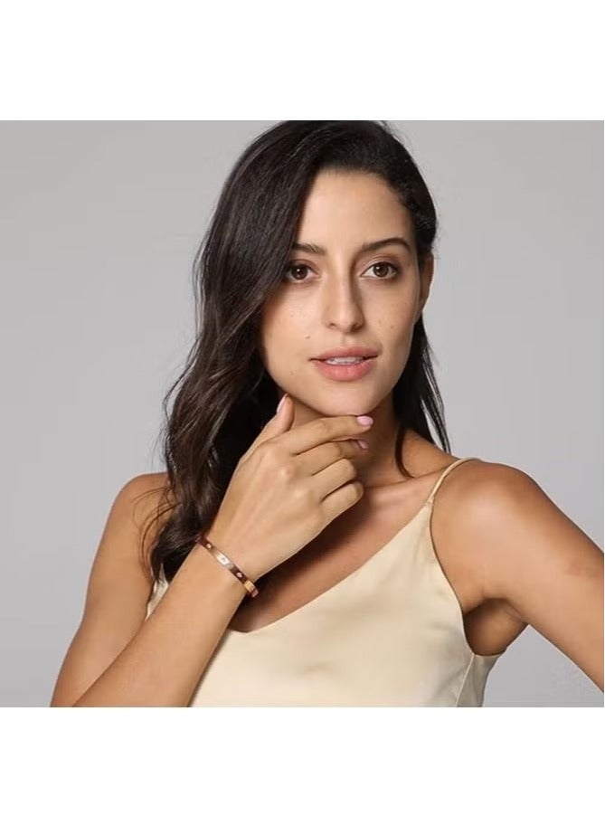 Love Bracelet Bangle for Women Gilrs with Cubic Zirconia Stones Stainless Steel Hinged Jewelry with Crystal Oval Bracelet Best Gifts for Love with Valentine's Day Birthday - Image 5