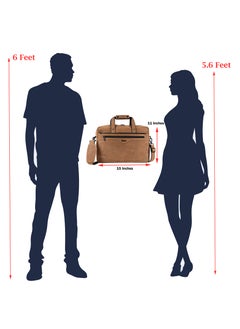 LAVERI LEATHER LAVERI Laptop Bag for Men - Leather Messenger Bag for Office - Fits up to 15 Inch Laptop - Shoulder Bag with Multiple Compartments - Executive Leather Bag for Work/Travel/Casual  - 2815  - Image 2