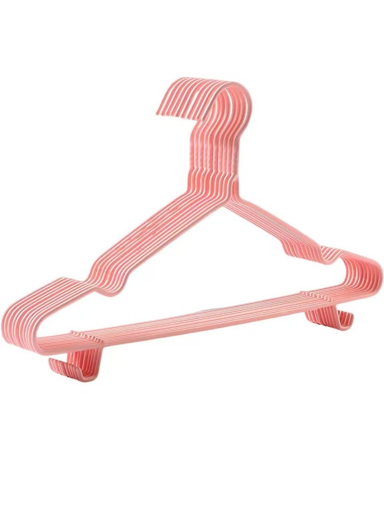 10 pieces of plastic metal clothes hangers for adults - Metal hangers, perfect hangers and space saving wardrobe hangers, pink hangers - Image 1