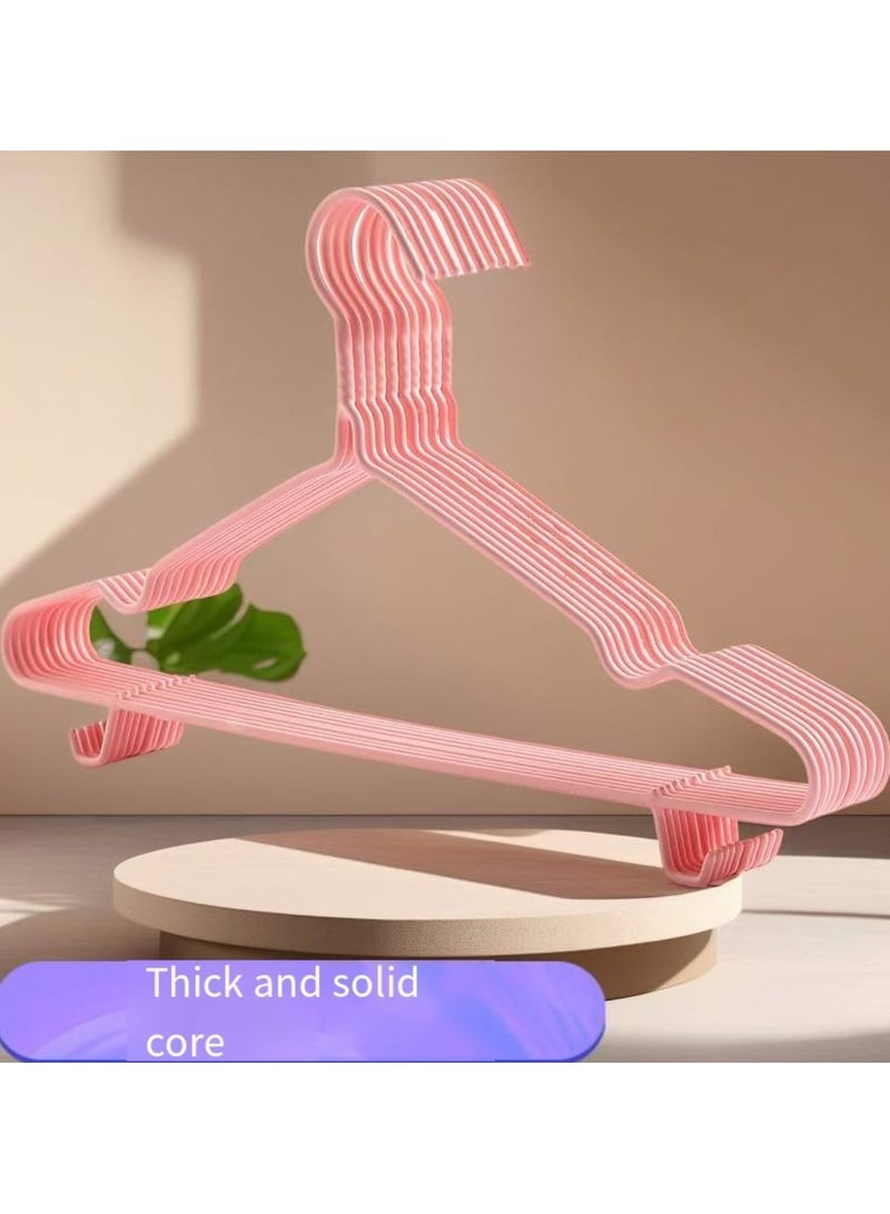 10 pieces of plastic metal clothes hangers for adults - Metal hangers, perfect hangers and space saving wardrobe hangers, pink hangers - Image 2