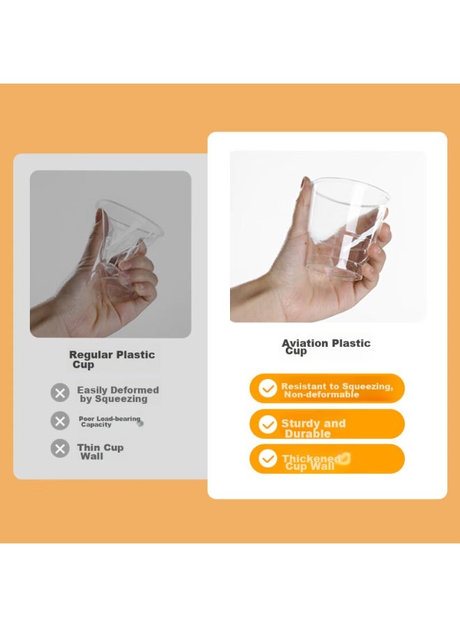 Maryya Disposable Cups Aviation Cup 200ml*50 Food Grade Thickened Plastic Cups Transparent Water Cups Beverage Cups - Image 2