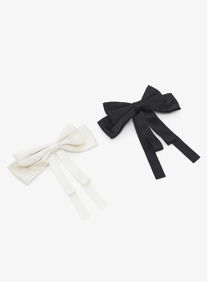 جينجر 2PK Satin Bow Clip