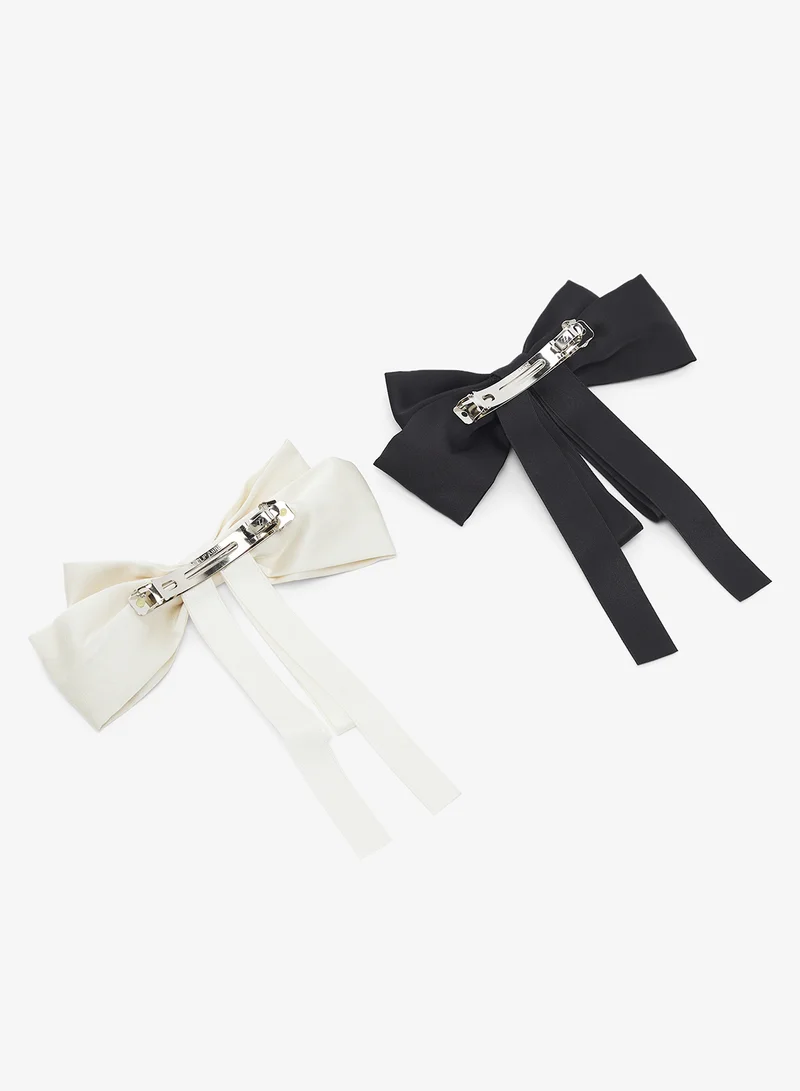جينجر 2PK Satin Bow Clip