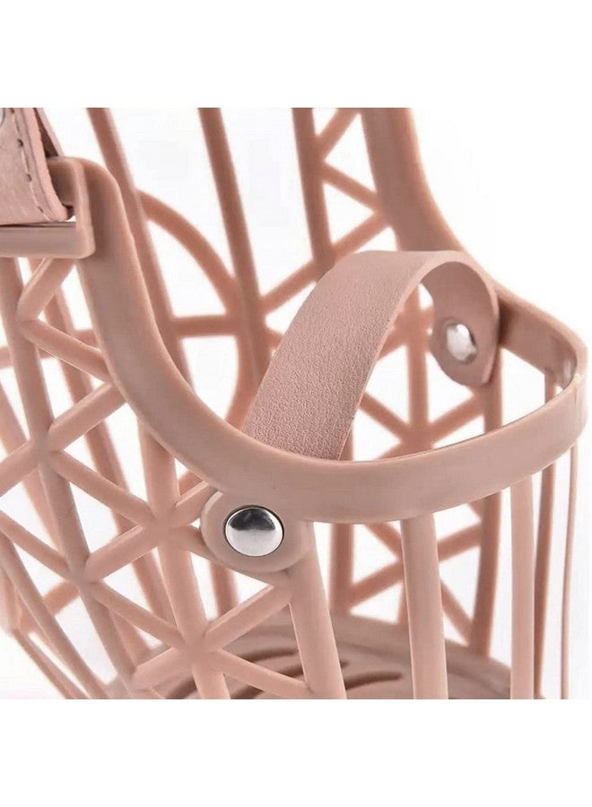 إيميلي بيتس كمامة سلة للكلاب، غطاء فم بلاستيكي للكلاب، واقي للعض مع حزام قابل للتعديل، يمنع المضغ والعض، خفيف الوزن، متين، مستلزمات العناية بالكلاب (رقم 7، بيج) - Image 2