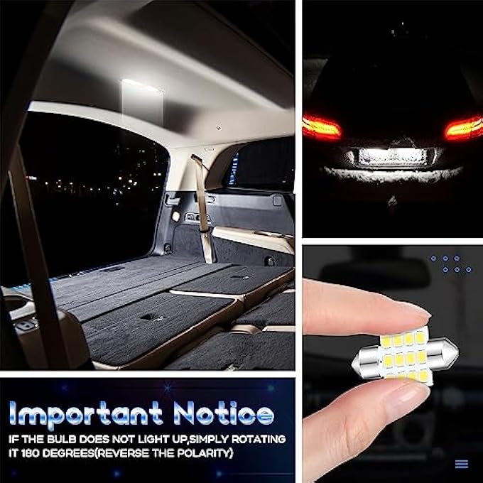 joyzzz Led Car Bulbs 24 Pieces Led Interior Replacement Bulbs Led Bulbs For Cars Kit Super Bright Dome Light Bulbs Car Interiors Dome Map Door Courtesy License Plate Lights T10 31Mm 42Mm - Image 2