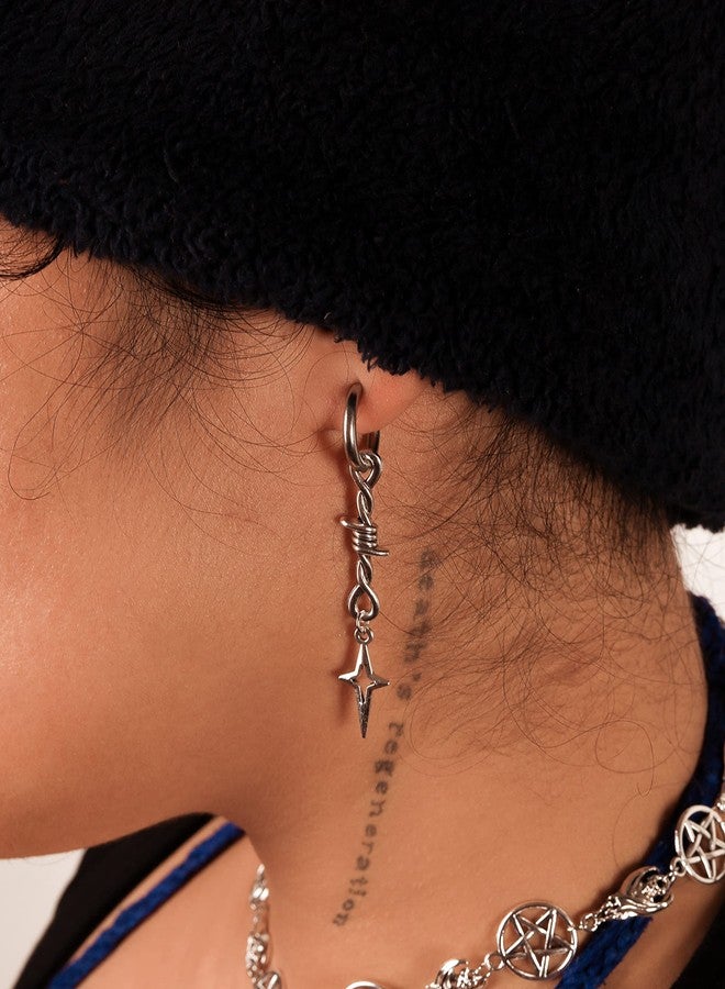 Sacina Gothic Punk Grunge Spike Earrings, Goth Emo Punk Grunge Earrings, Goth Jewelry, Halloween Christmas Jewelry Gift For Women - Image 3