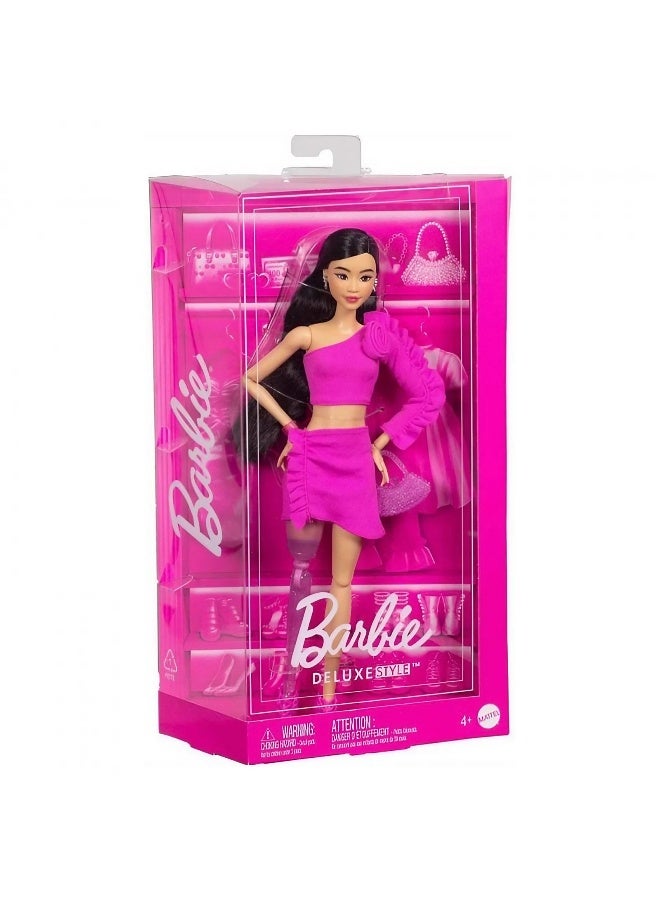 Barbie Deluxe Style Barbiecore Outfit, Black Hair, Glittery Prosthetic Leg Doll (31 cm) - Image 3