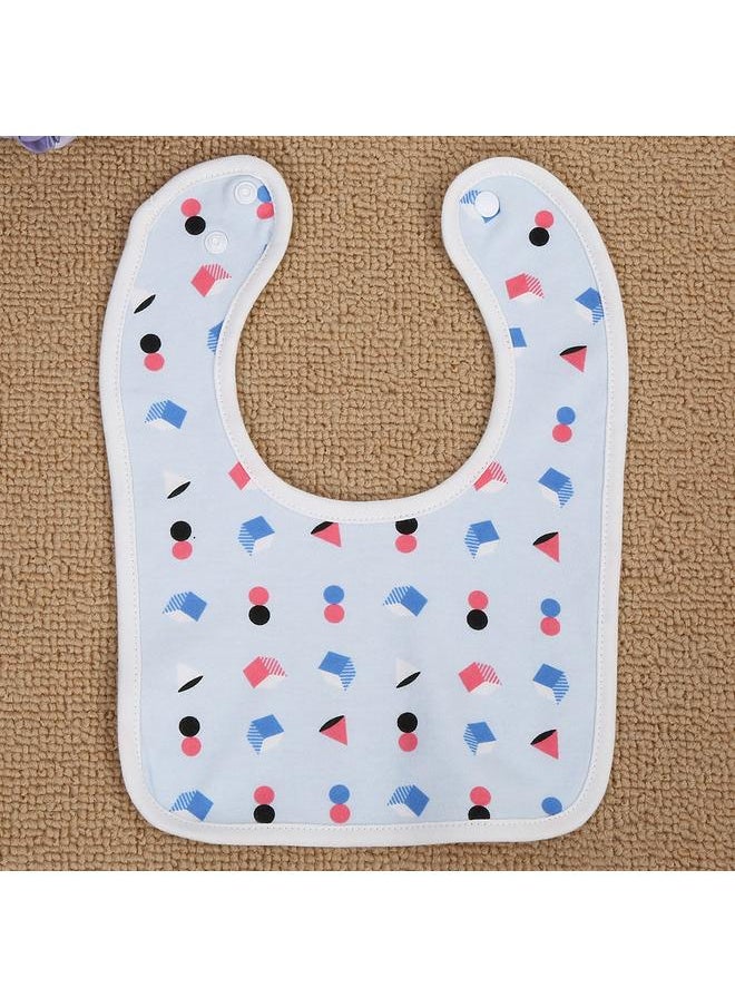 Thoraya Cotton Bibs Newborn Baby Toddler Bib Burp Cloth Soft Snap Bib(Cube)  - Image 4