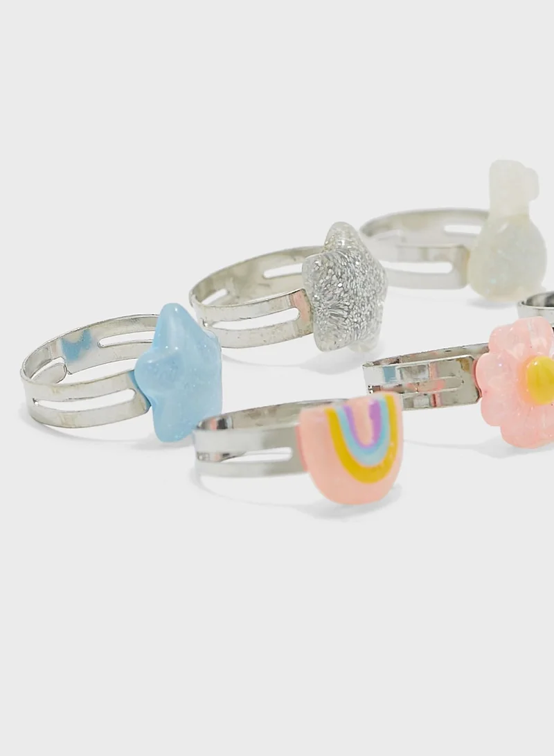Claires Kids 7 Pack Unicorn Ring