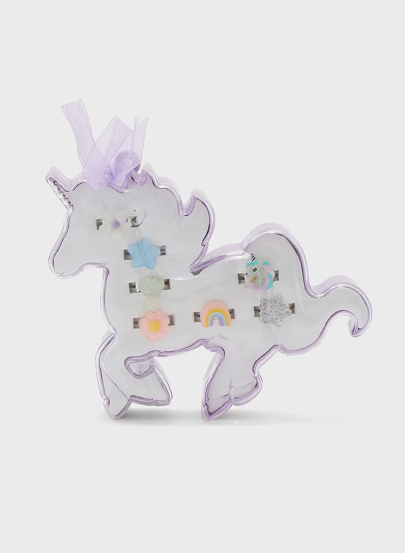 Claires Kids 7 Pack Unicorn Ring