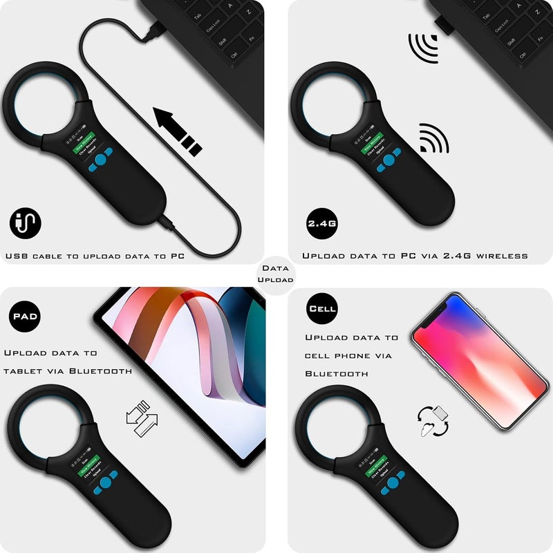 Smoostart Multifunction Bluetooth Microchip Scanner, Pet Microchip Reader with Latest Operating System, FDX-B/EMID 500 Records Data History Locally Available Or Upload to PC/Cell Phone/PAD - Image 2