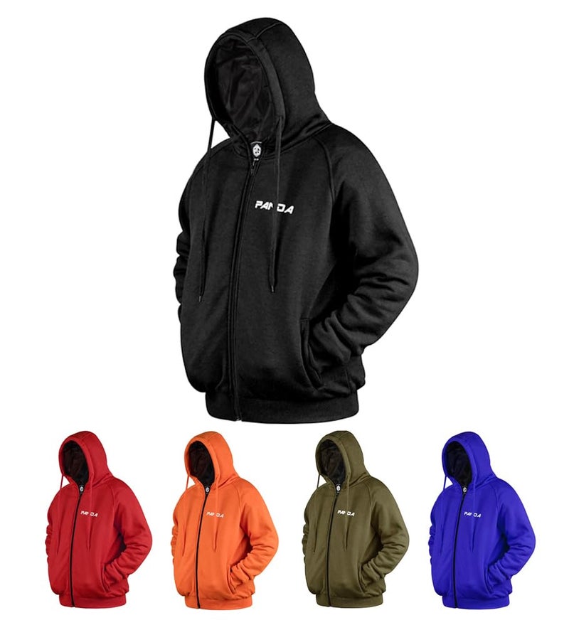 PANDA CYCLE GEAR Motorcycle Hoodie for Men & Women ATV Enduro Armored All Season's Biker Riding Sweatshirt Dual Sports Jacket (US, Alpha, X-Large, Regular, Regular, BLACK) - Image 1