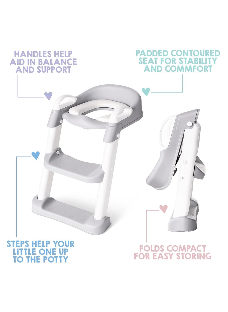 Regalo Toddler Potty Seat Trainer with Step Ladder Soft Comfortable Cushioned Seat Easy to Clean Adjustable Collapsible for Storage  - Image 2
