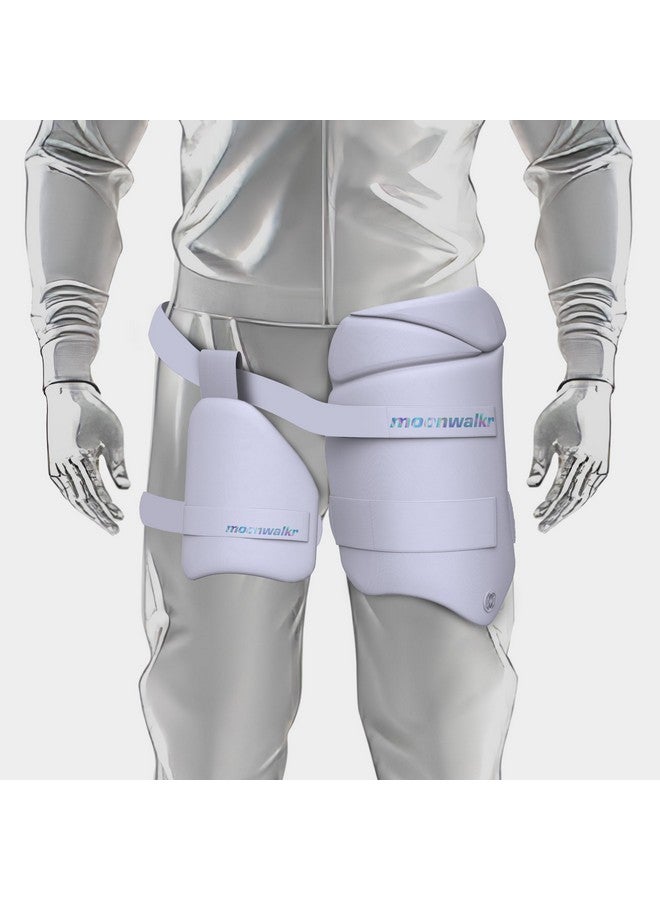 Moonwalkr Thigh Guard 2.0 Protective Gear For Batter’S Height (4’9”- 5’3”) Cricket Thigh Pad Cricket Accessories & Equipment Safeguarding Both Your Outer And Inner Thighs White (Small, Right Hand) - Image 5