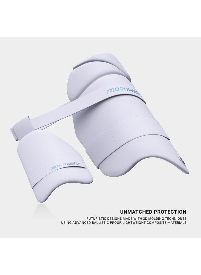 Moonwalkr Thigh Guard 2.0 Protective Gear For Batter’S Height (4’9”- 5’3”) Cricket Thigh Pad Cricket Accessories & Equipment Safeguarding Both Your Outer And Inner Thighs White (Small, Right Hand) - Image 3