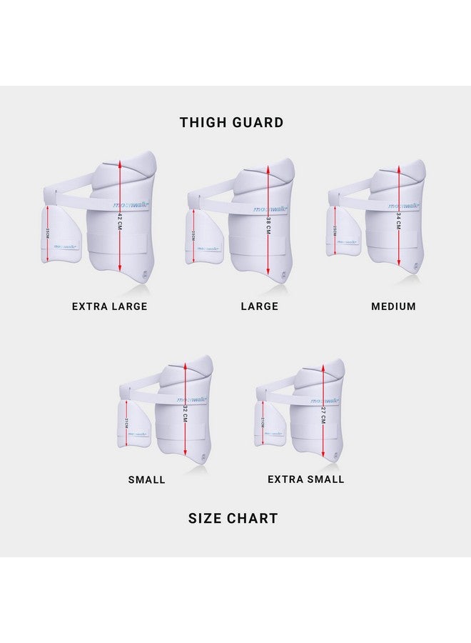 Moonwalkr Thigh Guard 2.0 Protective Gear For Batter’S Height (4’9”- 5’3”) Cricket Thigh Pad Cricket Accessories & Equipment Safeguarding Both Your Outer And Inner Thighs White (Small, Right Hand) - Image 4