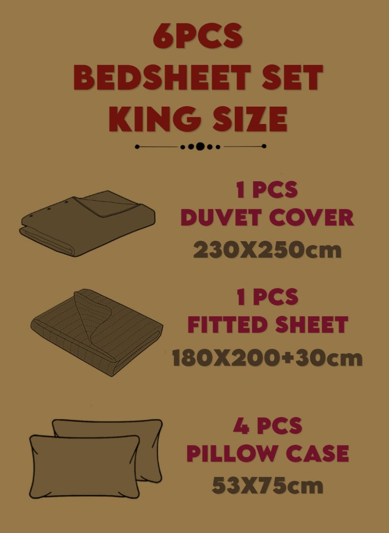 Blueberry 6 Pieces King Size Duvet Cover Set with Fitted sheet and Pillowcases - Image 4