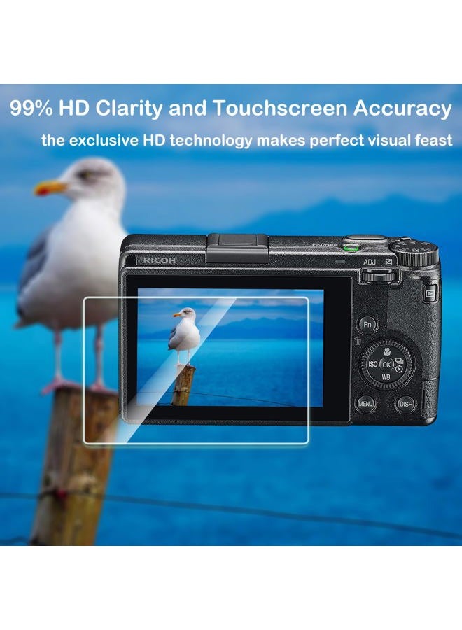 ZLMC Ricoh GR III screen protector, 9H hardness 0.3mm ultra-thin tempered glass screen protector for Ricoh GR III digital camera, full coverage edge to edge protection [3pcs] - Image 2