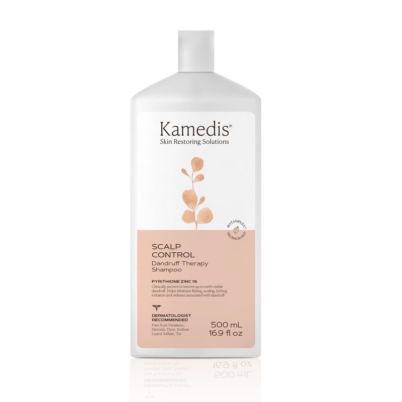KAMEDIS Anti-Dandruff Therapy Shampoo. For Itchy, Flaky, Sensitive Scalp and Seborrheic Dermatitis. Contains 1% Zinc Pyrithione and Salicylic Acid. Hair & Head Remedy. Paraben Free. 16.9 Fl Oz. - Image 1