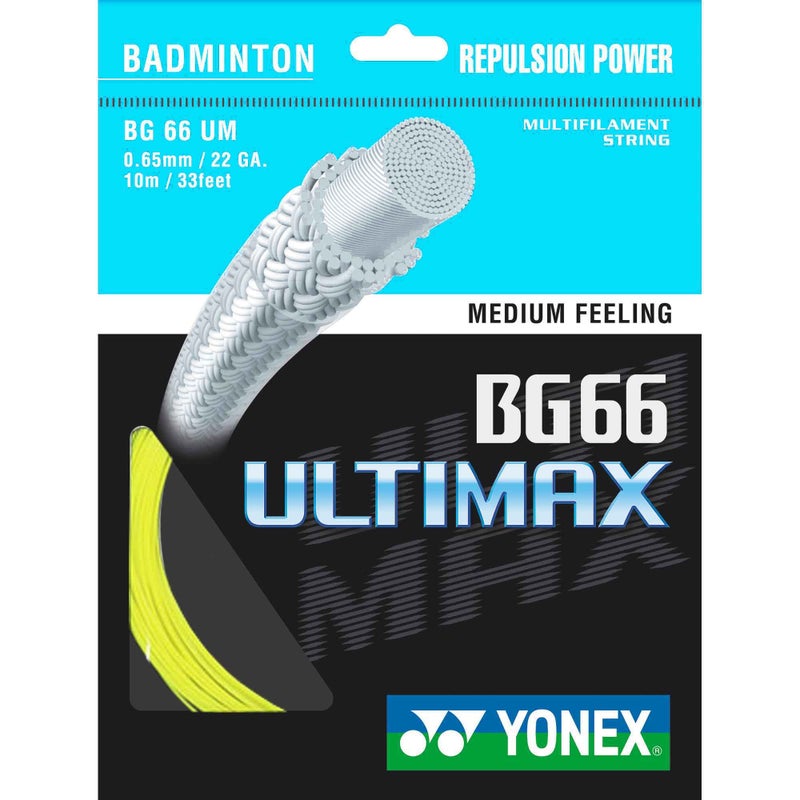 Yonex BG 66 Ultimax Badminton String - Yellow - Image 1
