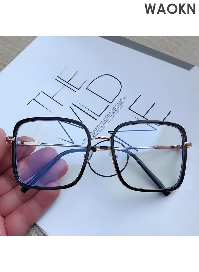 WAOKN Blue Light Blocking Glasses Blue Light Filter Computer Reading Gaming TV Phones Browline Eyeglasses Fashion Anti Glare/UV 400/Eye Strain Eyestrain Headache Eyewear for Men - Image 4