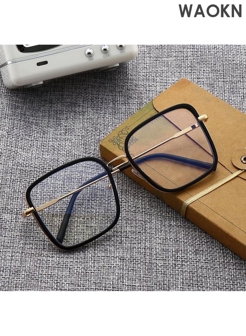 WAOKN Blue Light Blocking Glasses Blue Light Filter Computer Reading Gaming TV Phones Browline Eyeglasses Fashion Anti Glare/UV 400/Eye Strain Eyestrain Headache Eyewear for Men - Image 5