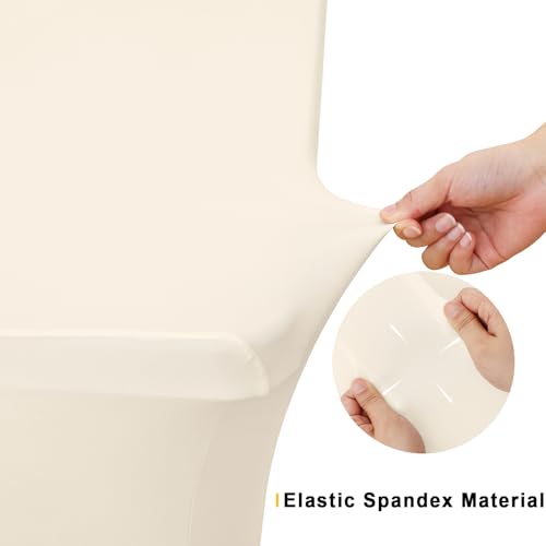 Smiry 2 Pack Spandex Table Cloth 6FT, Elastic Fitted Stretch Tablecloths, Washable and Wrinkle Free Rectangular Patio Table Cover for Outdoor, Wedding, Banquet & Parties (Beige, 72Lx30Wx30H Inch) - Image 4