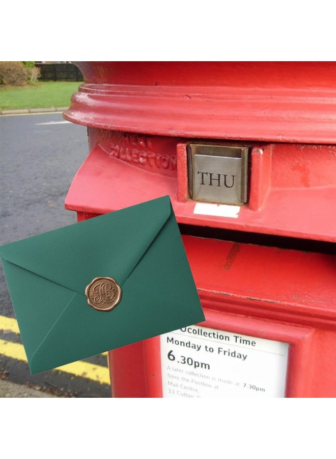 Aideli Gift Card Envelopes 32PCS Vintage Letter Writing Set – 6 Envelopes + 20 Writing Papers + 6 Wax Seal Stickers for Letters, Invitations, Weddings, Gifts Artistic Craft (Dark Green) - Image 3