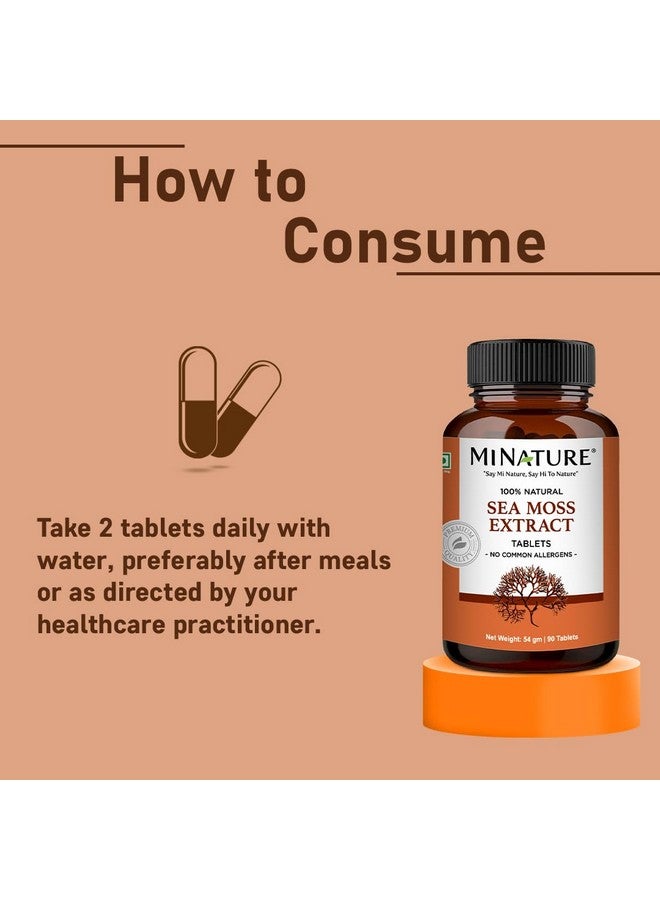 minature mi nature Sea Moss Extract Tablet| Pure & Natural | Herbal care | Non-GMO, Vegan, Gluten Free | from India | 500mg 90 Tablets, 45 Days - Image 4