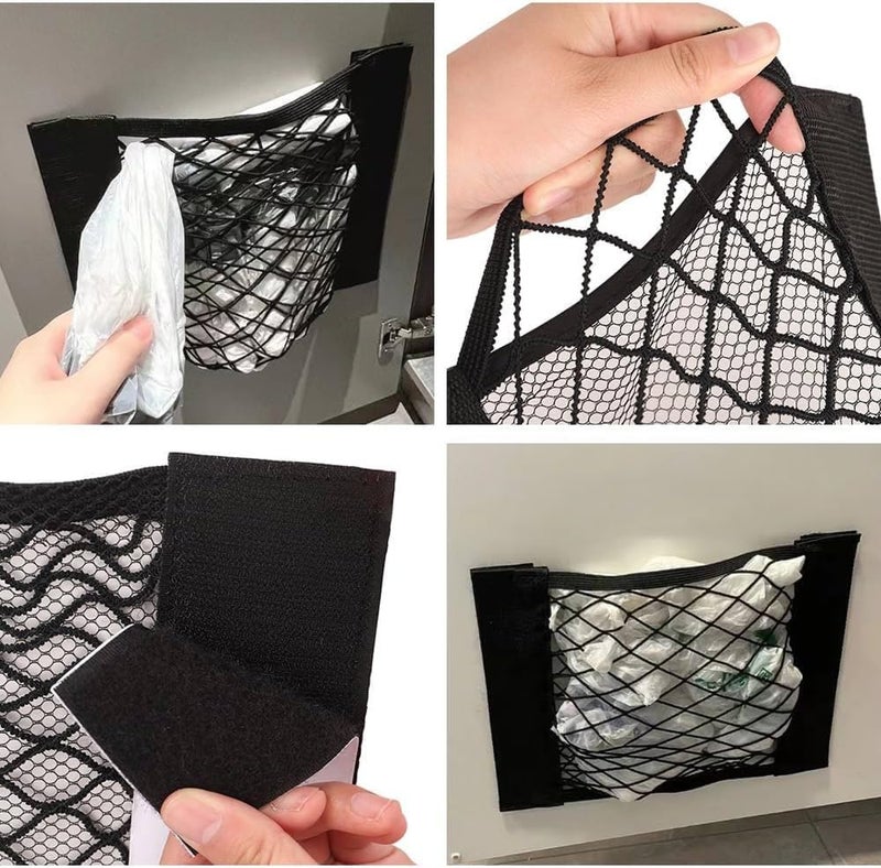 Multi-Use Mesh Bag Organizer with Strong Adhesive | Hanging Container for Walls & Cabinets | Roll & Tissue Storage | Air Flow Vent Mesh | Self Suction Installation - Image 5