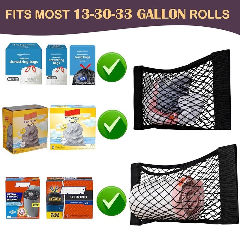 Multi-Use Mesh Bag Organizer with Strong Adhesive | Hanging Container for Walls & Cabinets | Roll & Tissue Storage | Air Flow Vent Mesh | Self Suction Installation - Image 2