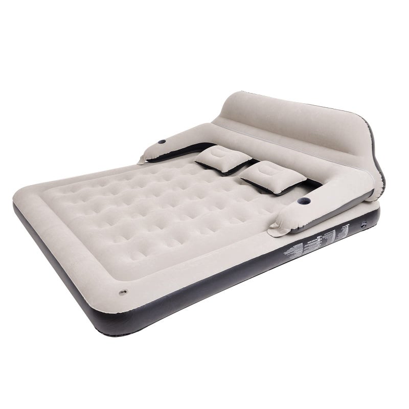 RAPTAVIS RAPTAVIS King Size Air Mattress Sofa Bed with Headboard and Pillow Inflatable Bed for Outdoor Overnight 