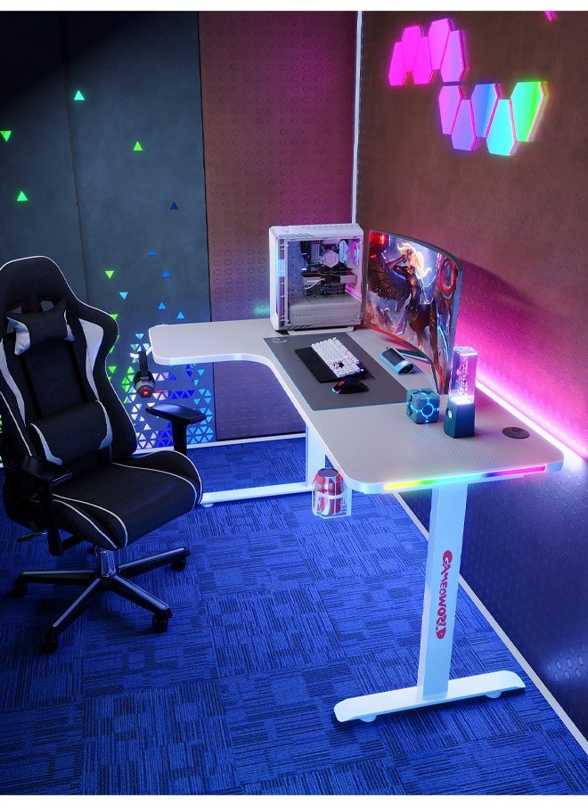 NKX - Ergonomic Gaming and Computer Desk with LED Lights 140 CM - Image 1
