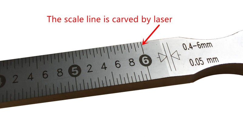 GLTL Precision Wedge Gap Feeler Gauge with High-Contrast Markings, Stainless Steel Taper Gauge for Automotive Repair & Metalworking - Easy-Read Scale Design, Clear Numerical Identification(0.4-6mm) - Image 3